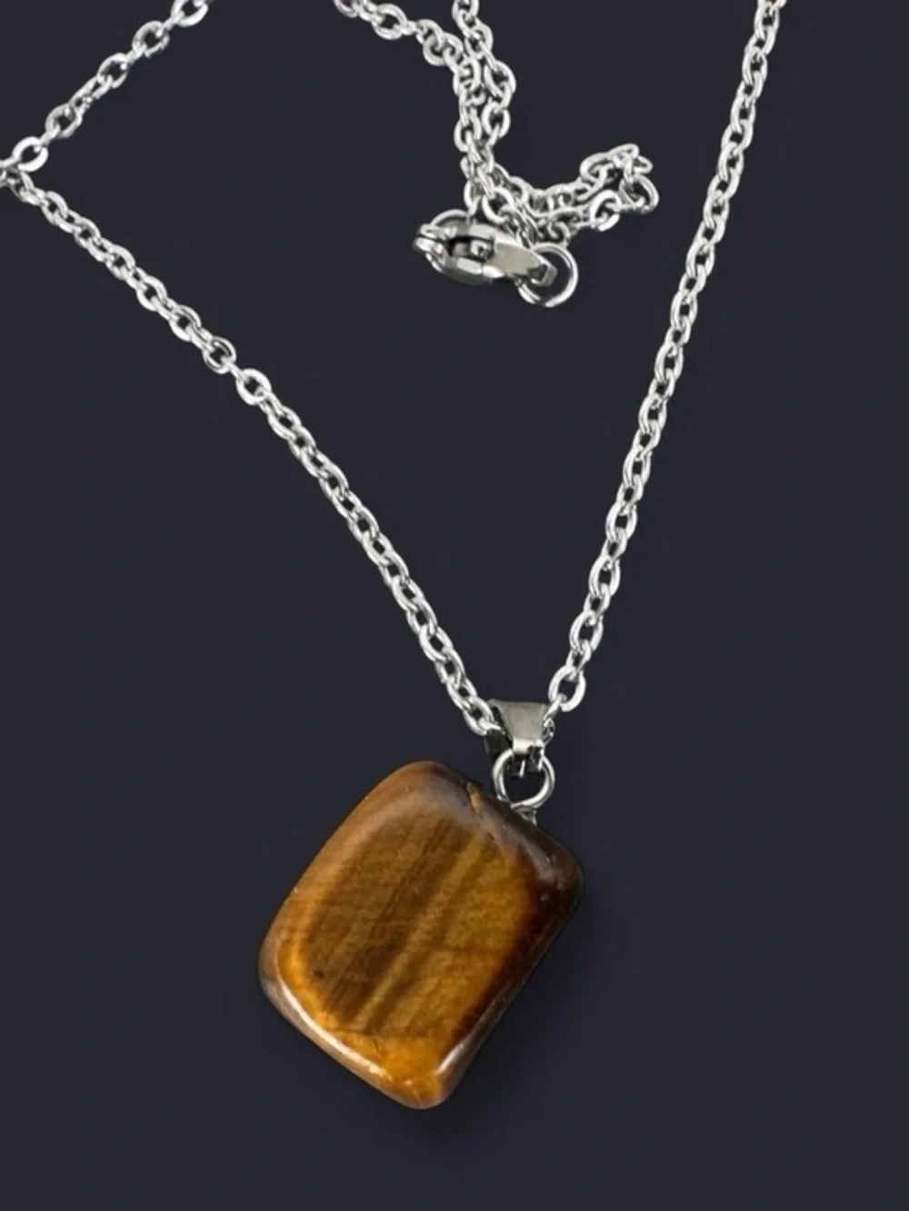 Tiger’s Eye Pendant Silver Necklace